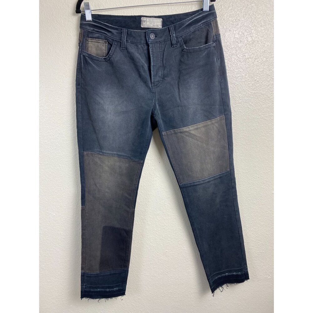Free People Womens Colorblock Patchwork Jeans Size 30 High Rise Straight Hippie